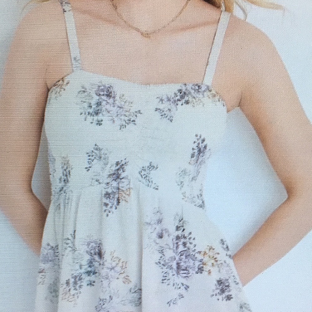 Multicolored Smocked Fitted Sleeveless Tank Top